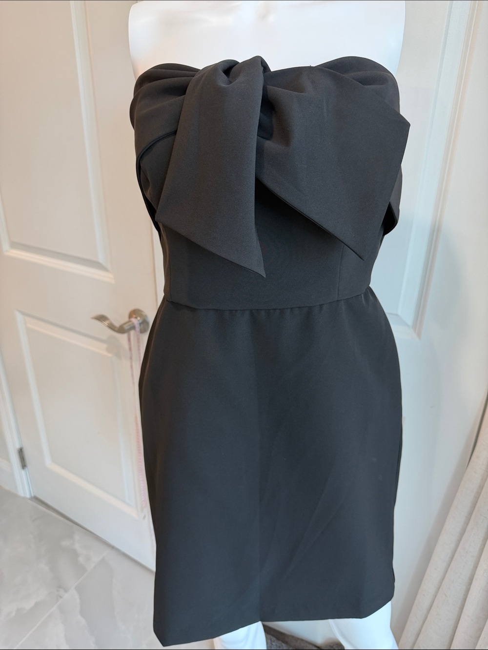 Sam Edelman Strapless Black Bow-Front Cocktail Dress